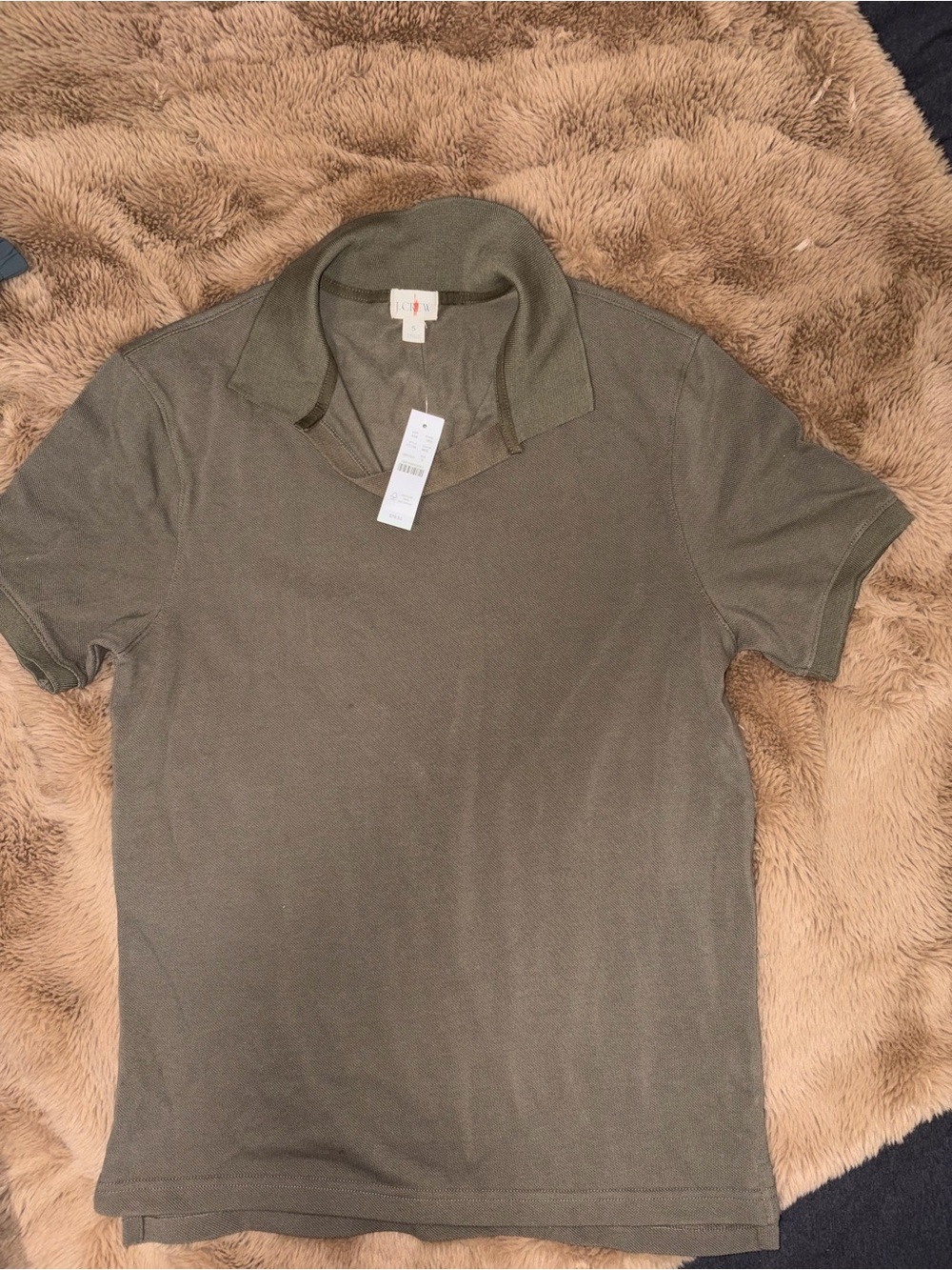 J. Crew Men's Small Polo Shirt - Olive color ~ $80 MSRP *NEW*